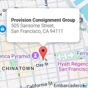 Map of the location of Provision Consignment Group at 505 Sansome Street, San Francisco, California, 94111